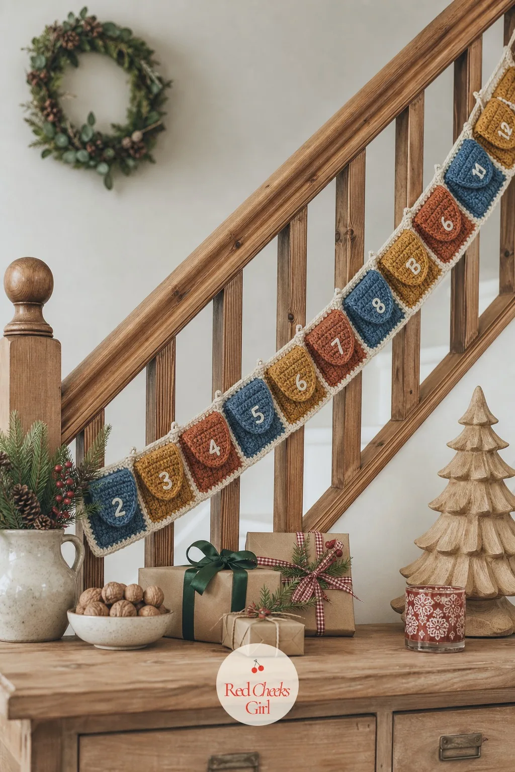 Crochet Granny Square Pocket Advent Calendar — A flat granny square calendar looks like a blanket that gave up halfway through, until two dozen squares each