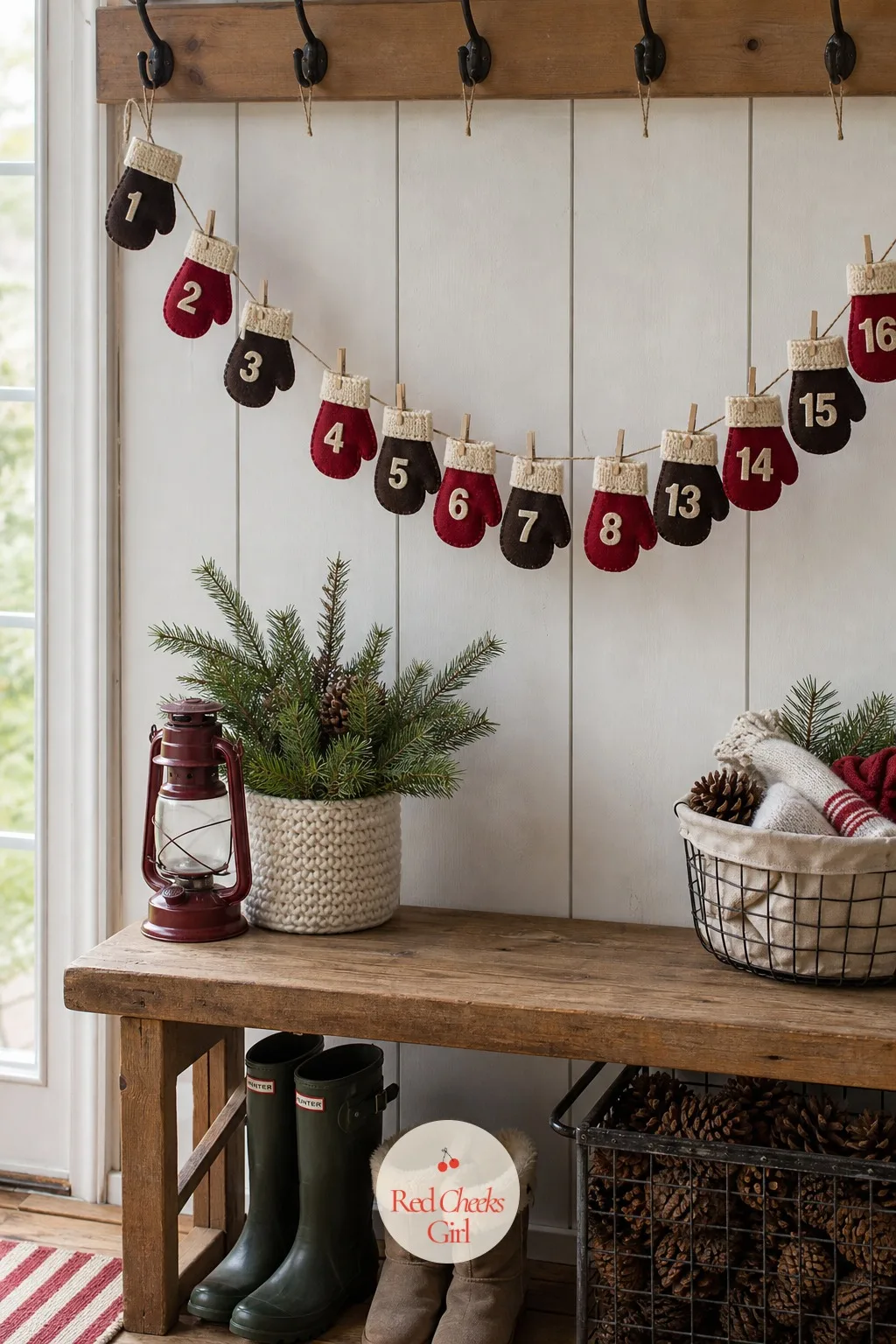 Felt Mitten Garland Advent Calendar — Pockets and houses both ask for patience with a needle. Handmade advent calendar