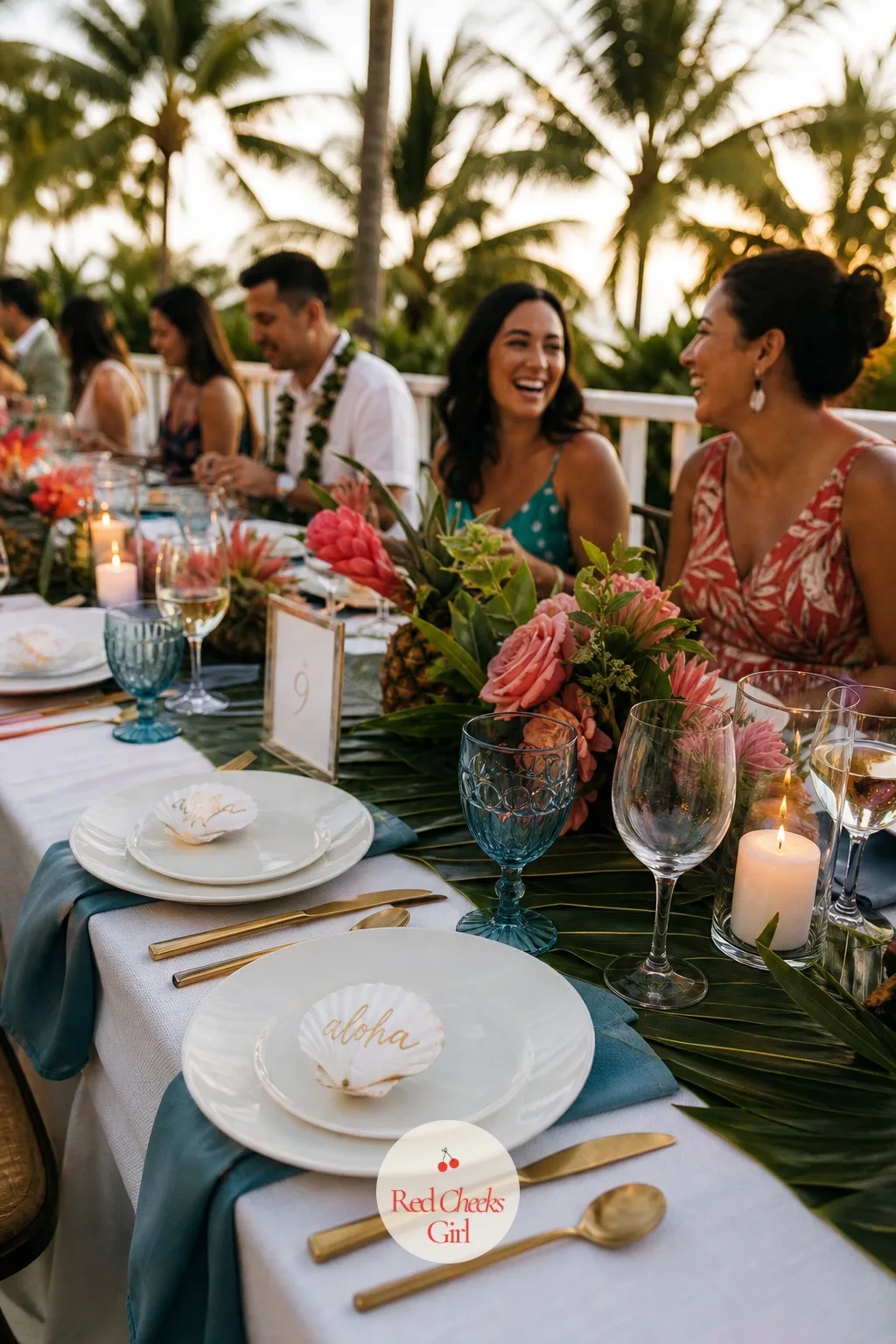 Place Cards on Shells — Paper place cards lift straight off a table in a beach breeze, and nobody wants to be chasing them across the sand before dinner even