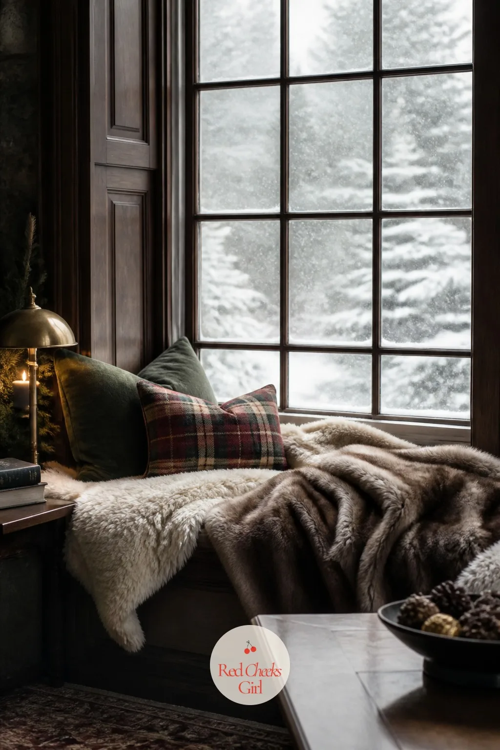 The Window Seat Looking Out at the Snow — If there is one window with a seat built into it, this is where a guest will end up with a mug in both hands by the