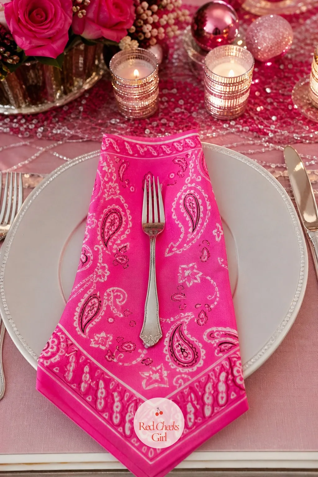 Bandana Napkins in Hot Pink — Linen napkins are lovely and say nothing about tonight specifically. Holly dolly parton christmas