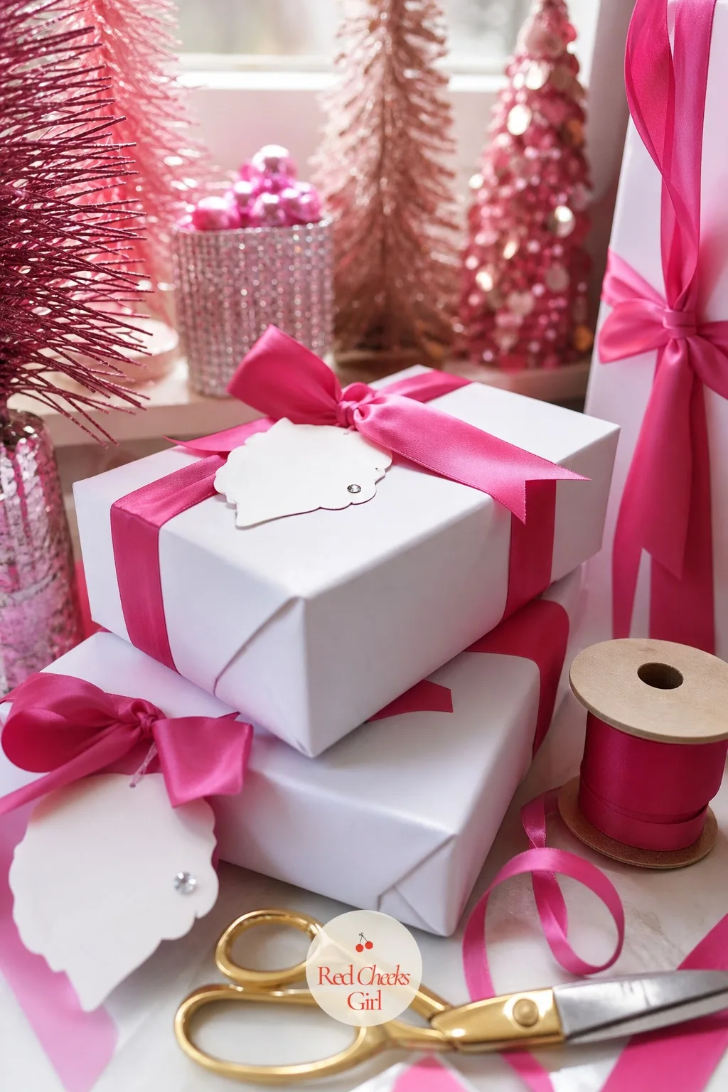 The Gift Wrapping Corner — She does not need a whole room for this, just one corner of a table where the parcels actually look like they belong to the same