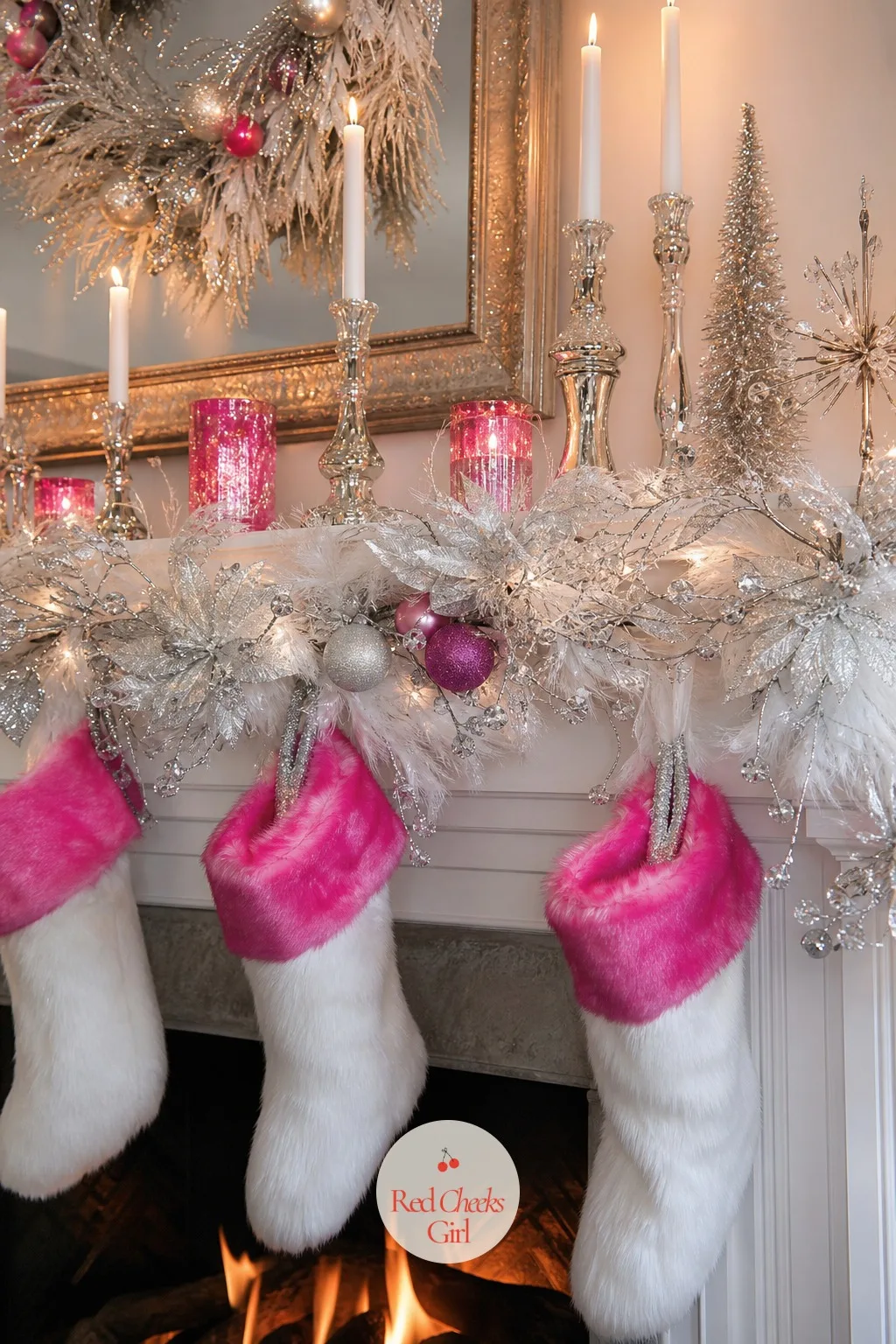 The Mantel in White and Silver Sparkle — A bare mantel photographs like an apology. Holly dolly parton christmas