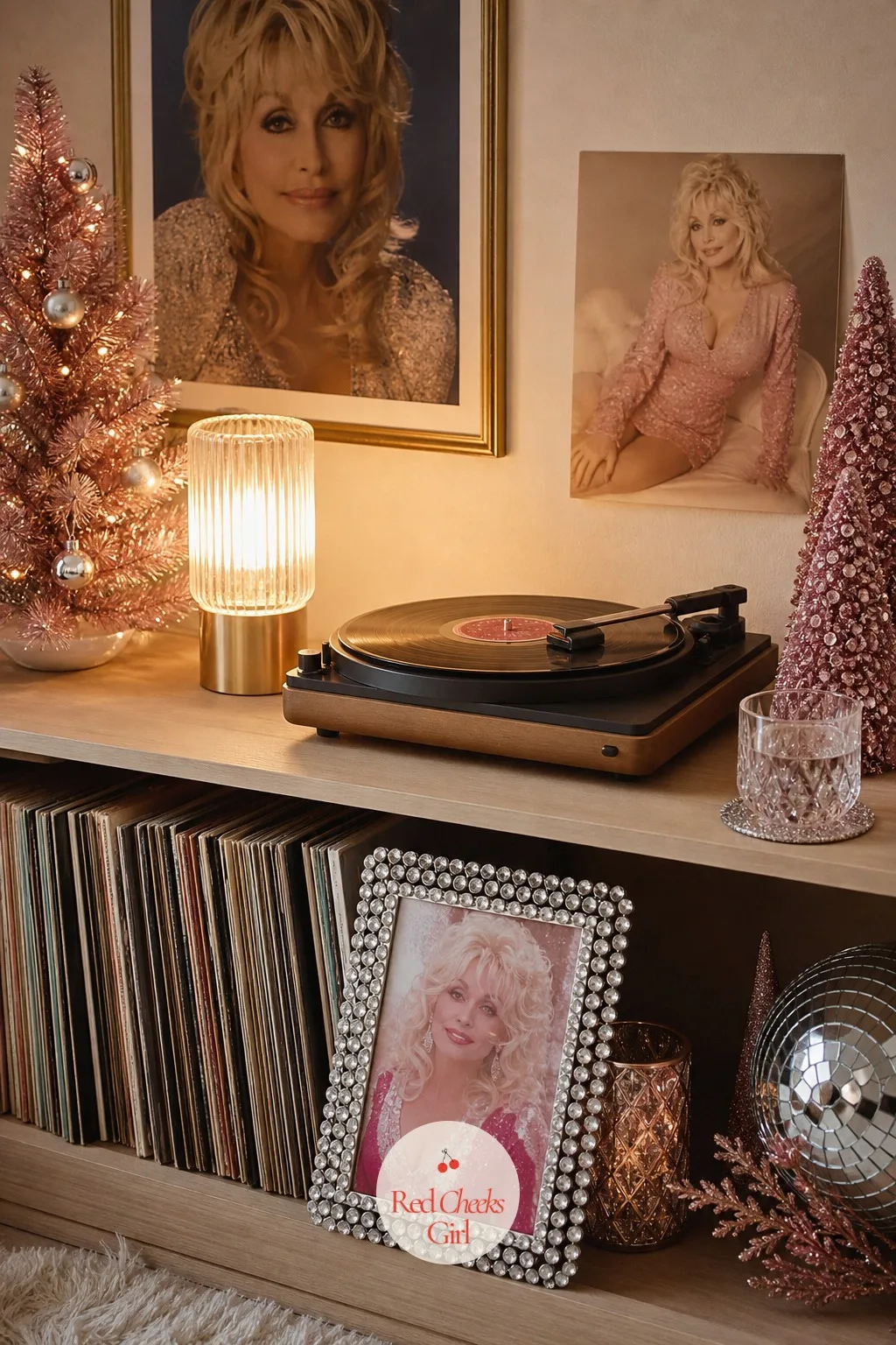 A Turntable Corner for the Records — A playlist on a phone speaker never looks like anything. Holly dolly parton christmas