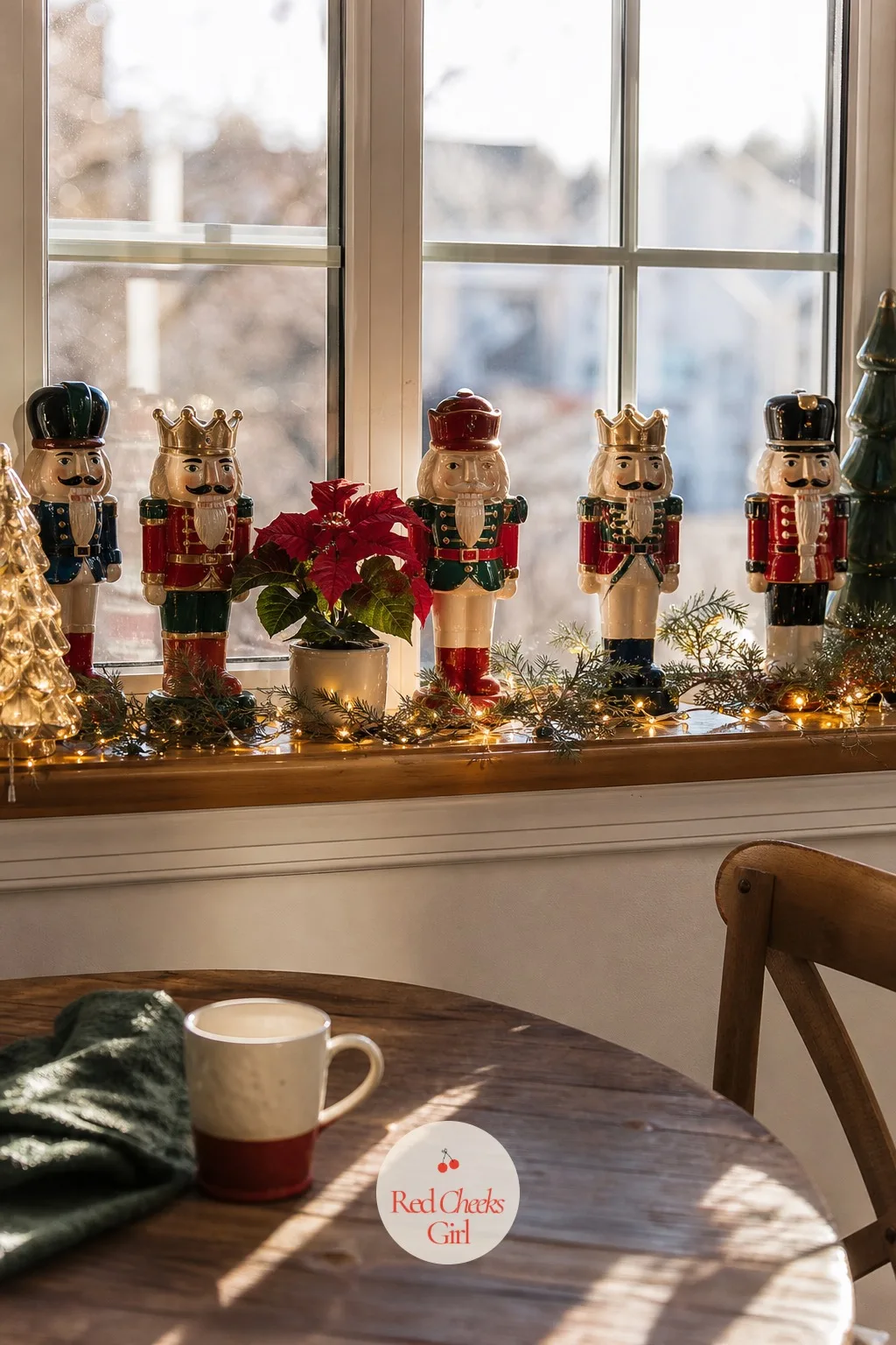 The Breakfast Nook Windowsill — A kitchen windowsill left bare through December feels like an oversight once the rest of the house is dressed. Home alone