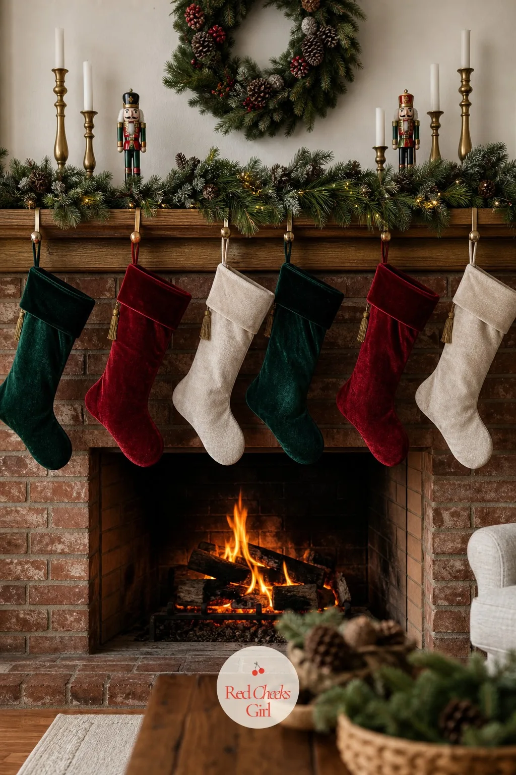 The Mantel, Stockings And All — An empty mantel in December looks like somebody forgot, and in a house this traditional that will not do. Home alone christmas