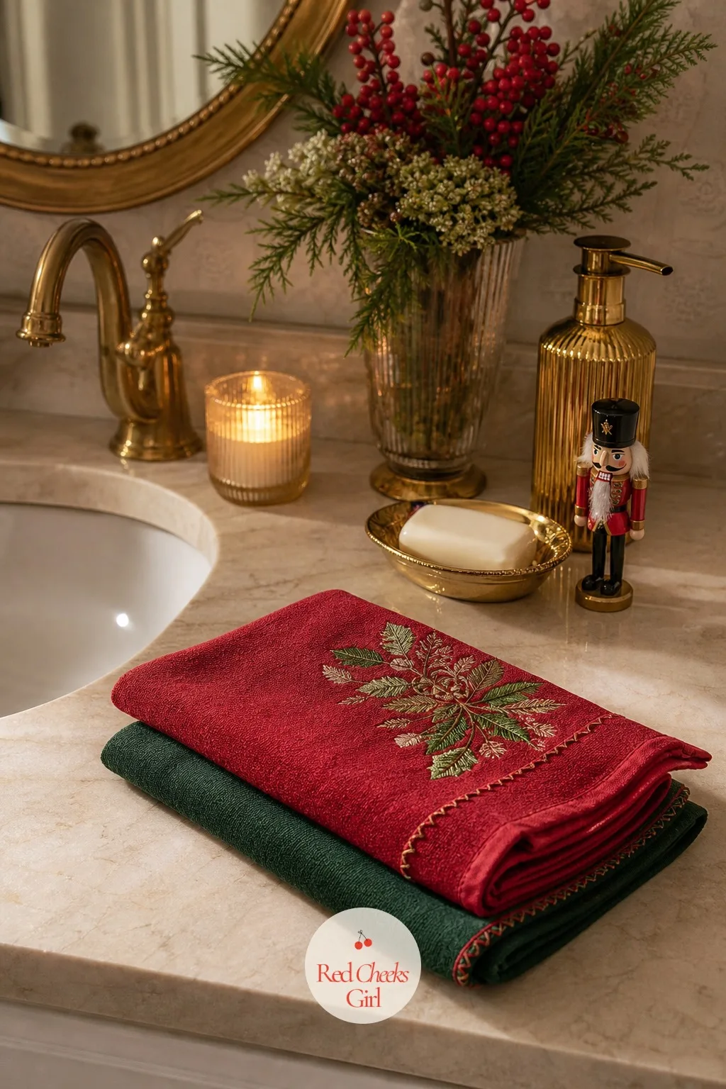 The Powder Room, Down To The Hand Towel — A guest only spends two minutes in the powder room, but it is a very noticing two minutes, alone with the mirror and