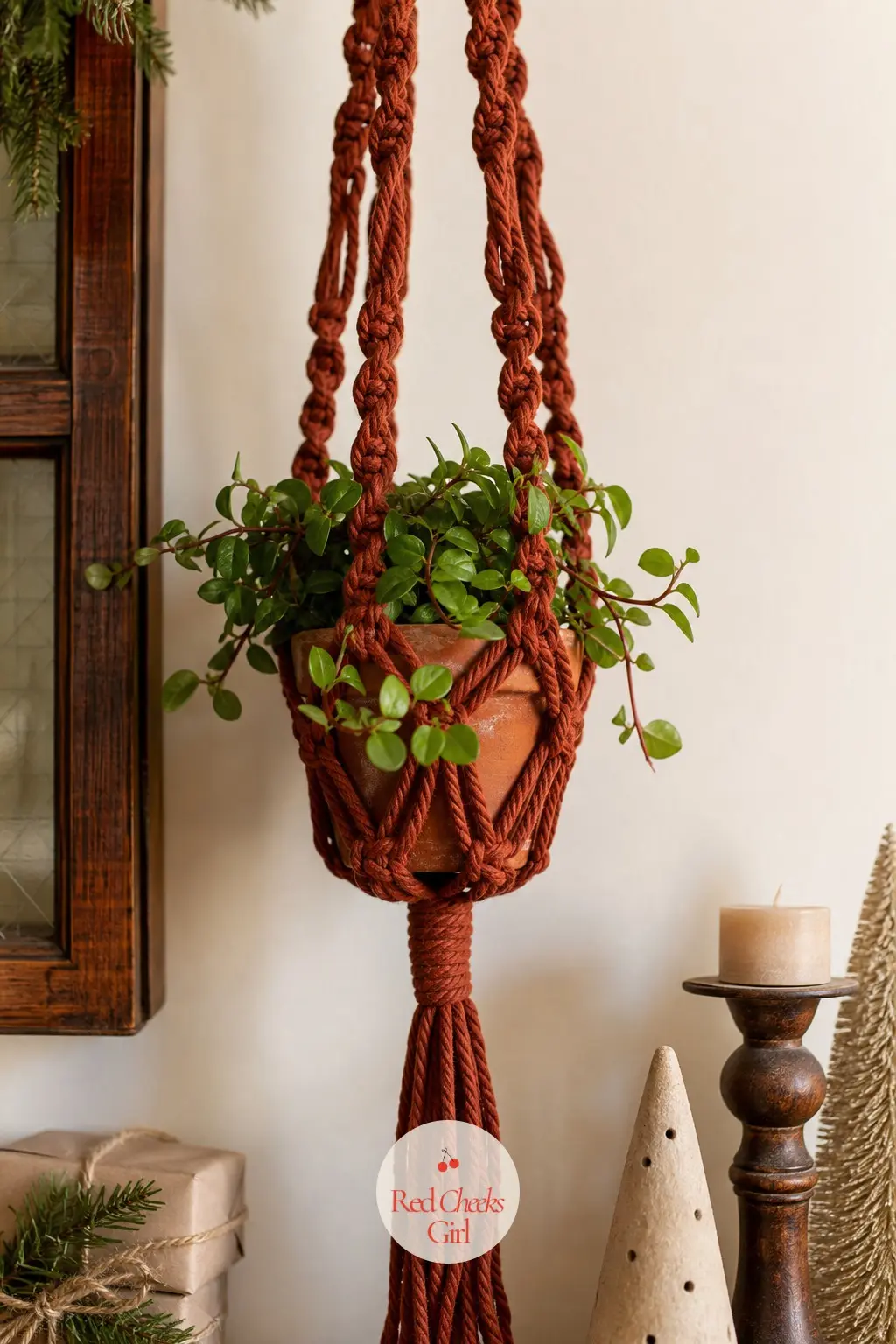 Dyed Cotton Macrame Plant Hanger — Macrame photographs beautifully and then arrives looking exactly like everyone else's: the same pale, undyed cord. Homemade