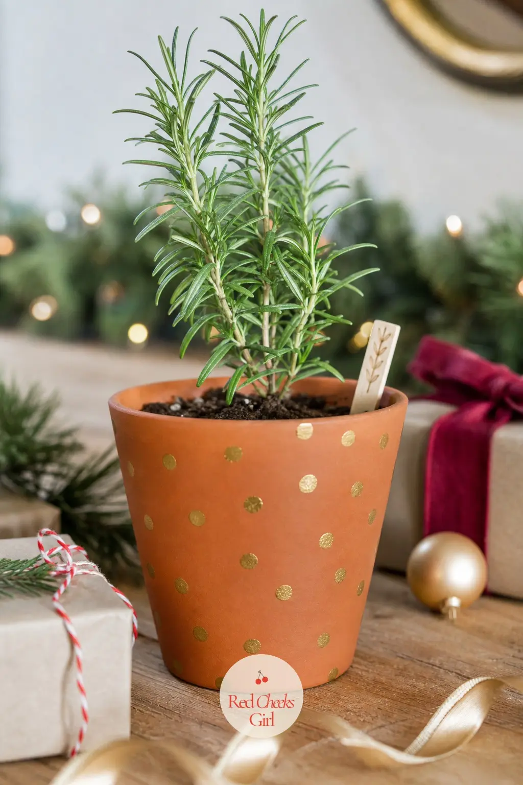 Gold-Dot Terra Cotta Planter — Another reindeer-face pot is simply not it this year, and she would agree. Homemade christmas gift ideas