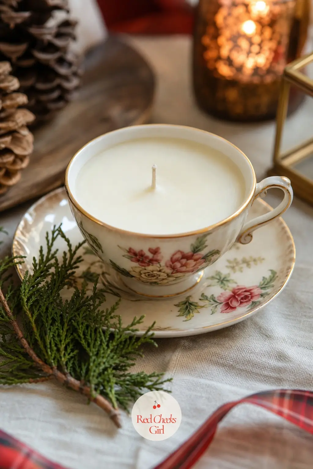 Poured Soy Candle in a Teacup — The candle aisle at the shop has started to smell like one single scent wearing different labels. Homemade christmas gift ideas