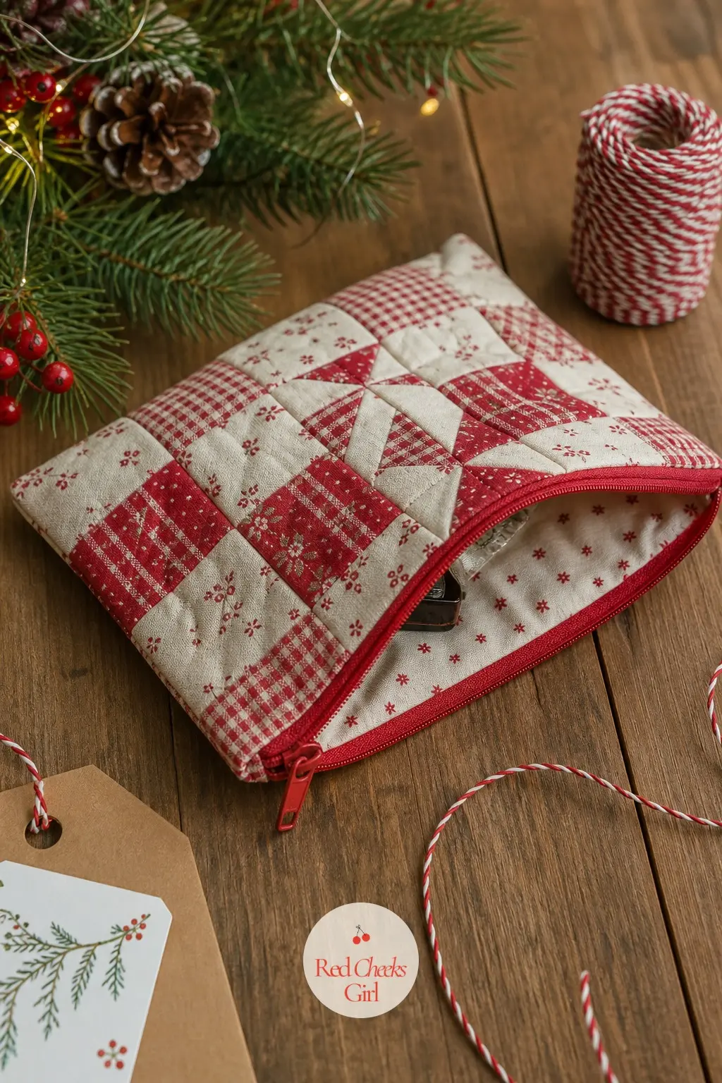 Quilted Zip Pouch — She wants to give something a step up from felt, without committing a full weekend to it. Homemade christmas gift ideas