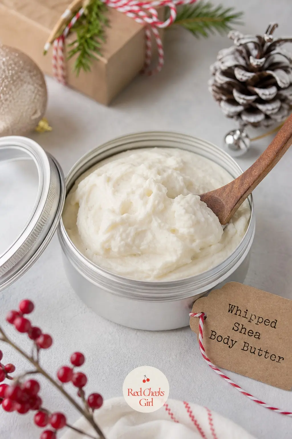 Whipped Shea Body Butter — Drugstore lotion never quite touches the dry patches that winter leaves behind on her hands. Homemade christmas gift ideas