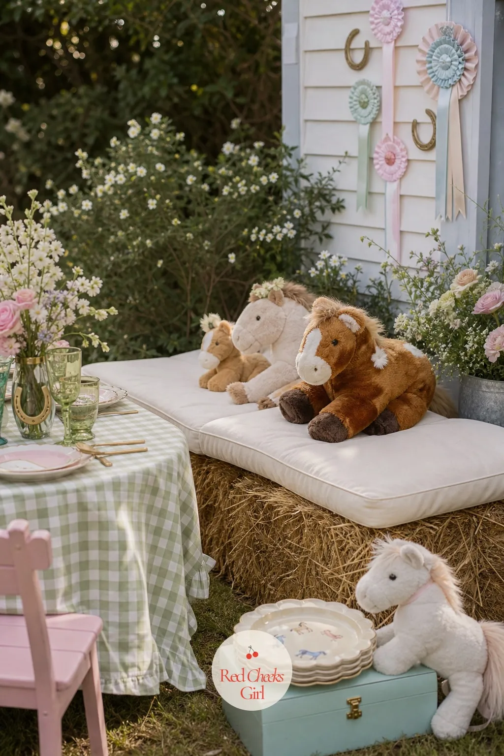 The Hay Bale Lounge Corner — Not every corner needs a rule or a winner. Horse theme birthday party