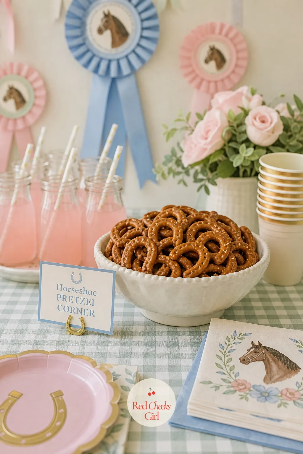 The Horseshoe Pretzel Corner — Snacks do not need a story, but this one tells itself. Horse theme birthday party