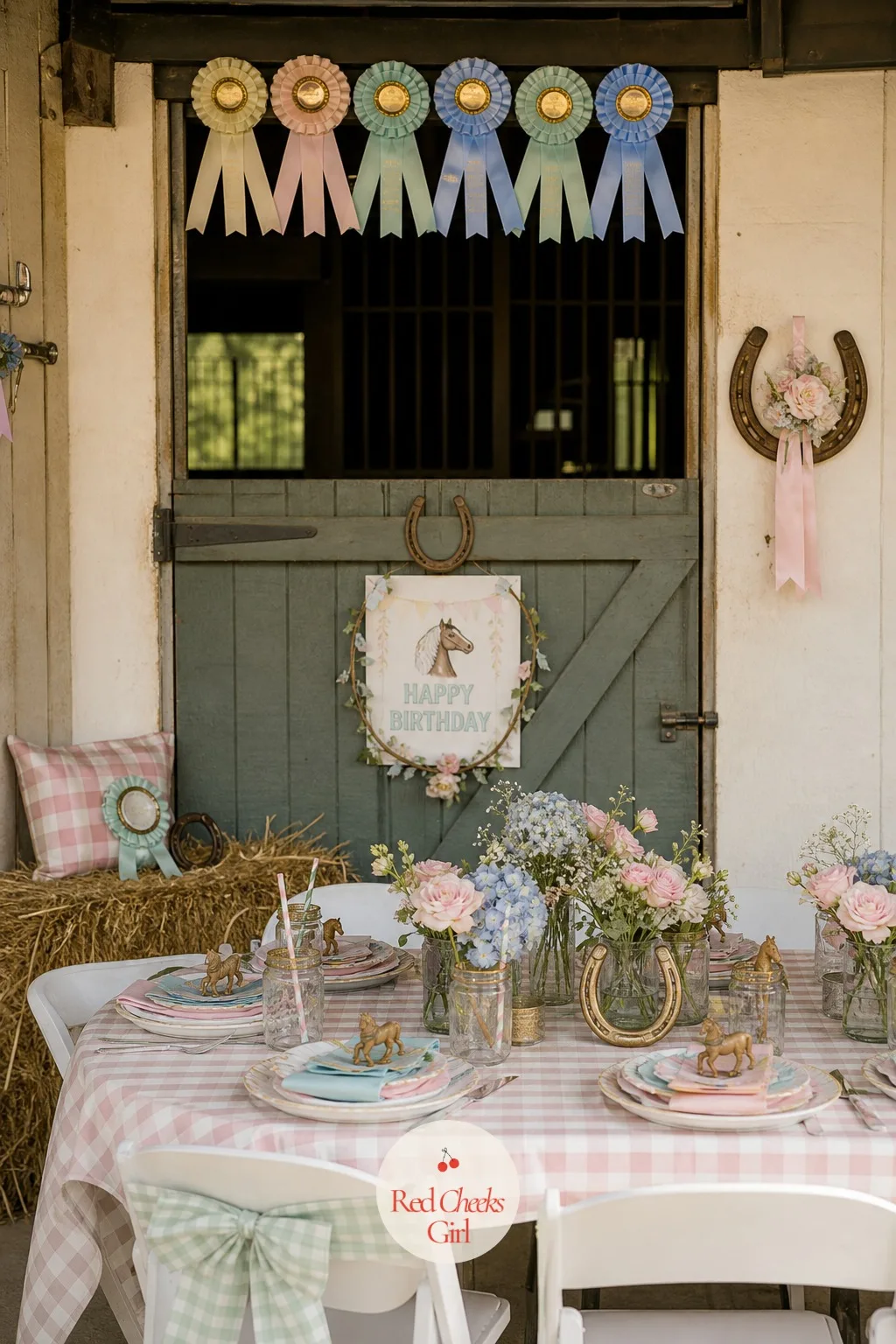 The Stable Door Welcome — She will worry a stable door is too big a build for a front step. Horse theme birthday party