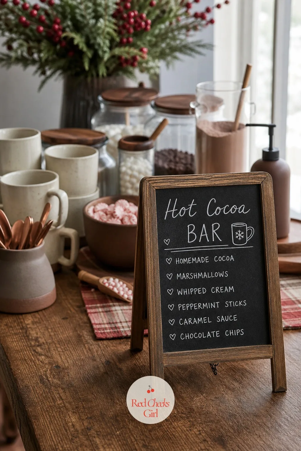 Chalkboard Menu — A guest standing in front of six unlabeled jars will usually just reach for the marshmallows and walk away, missing half of what is actually