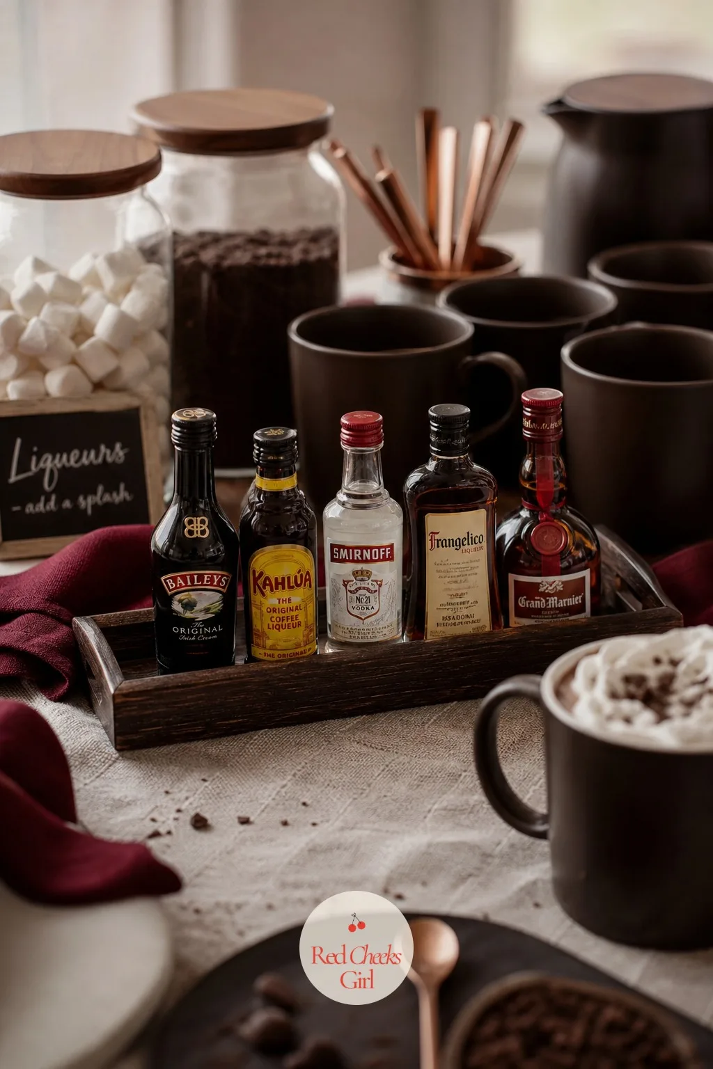 Mini Liqueur Bottle Display Tray — Guests should be able to see the whole offer at a glance rather than opening every cap to find out what is inside. Hot
