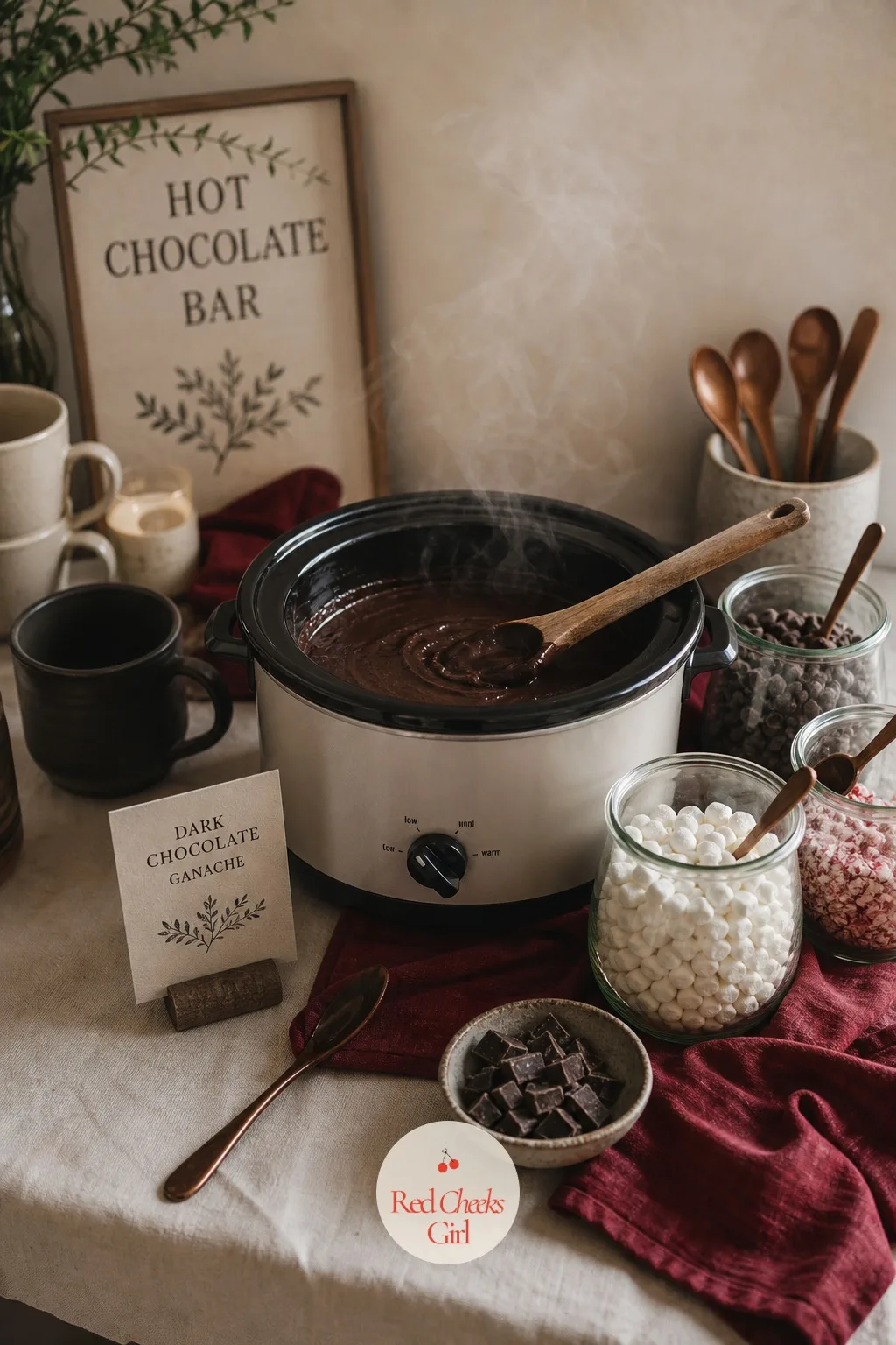 Second Slow Cooker for Dark Chocolate Ganache Base — Some people find cocoa powder thin next to the richer drinking chocolate they remember from a trip