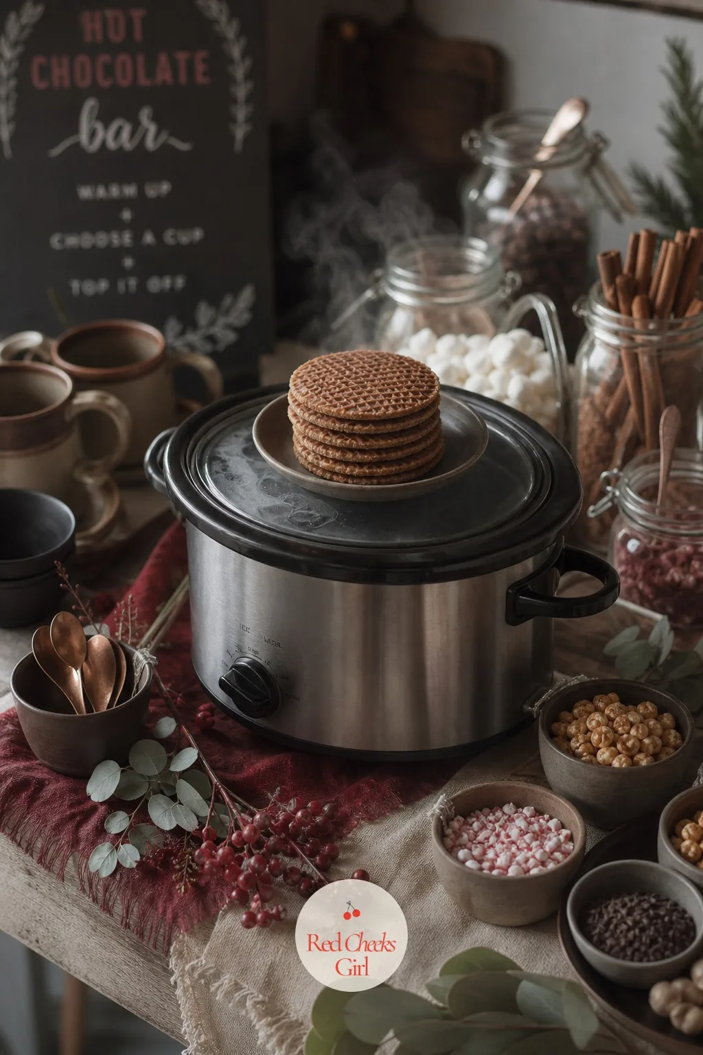 Stroopwafel Stack — Set directly on top of the slow cooker lid, where the rising steam warms the thin wafers and softens the caramel centre inside each one.