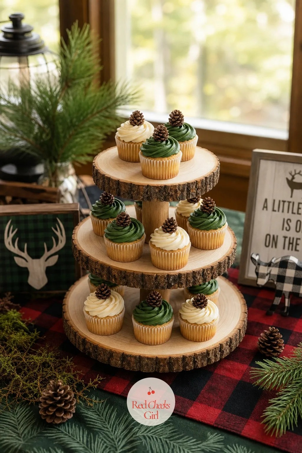 Wood Slice Cupcake Stand — One cake is never quite enough food for the whole room, and cupcakes let more people take a slice without carving into the