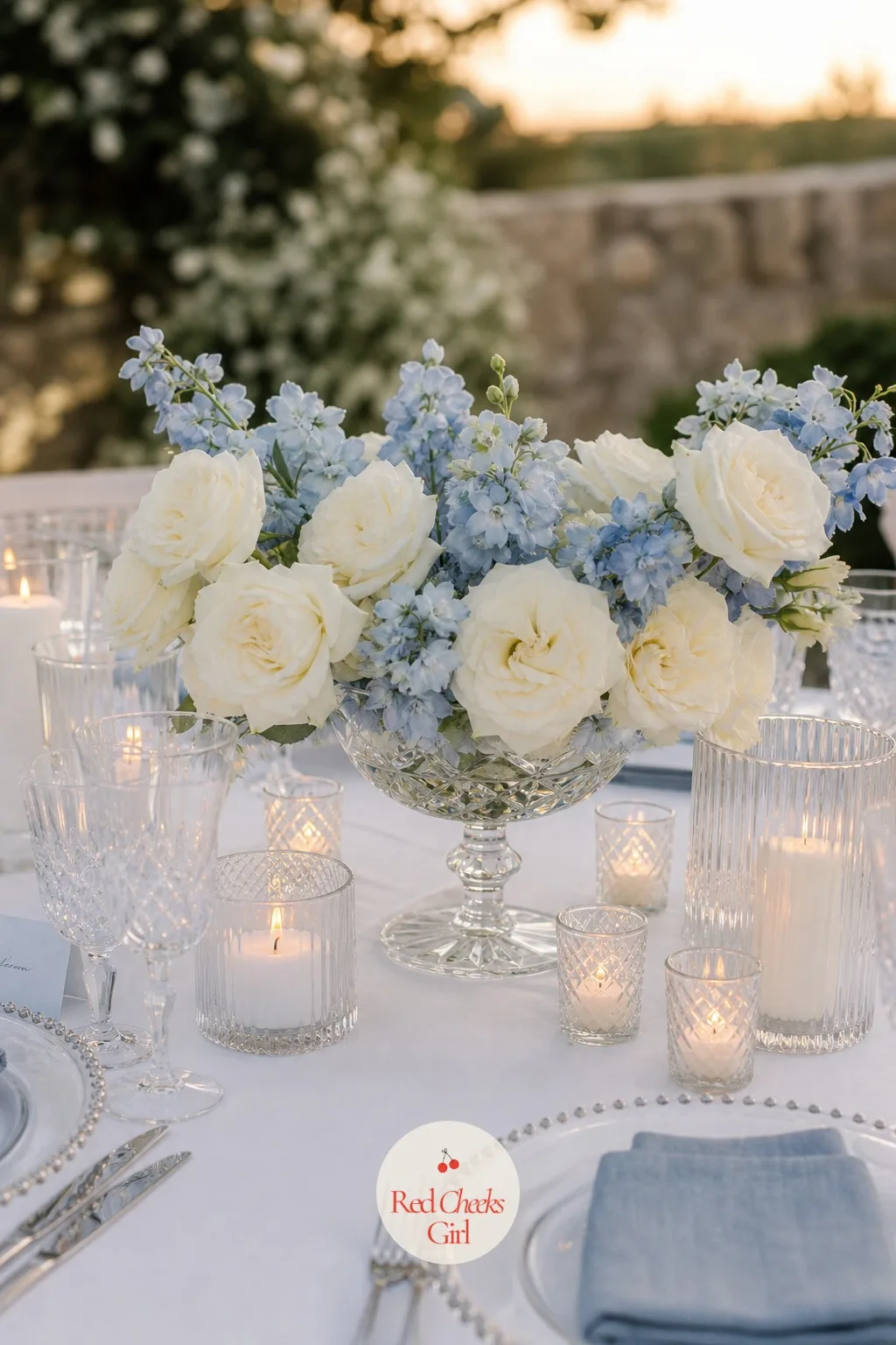 The Centerpieces — A table without a centerpiece looks unfinished the moment guests sit down, and a tall arrangement at every table gets exhausting to look