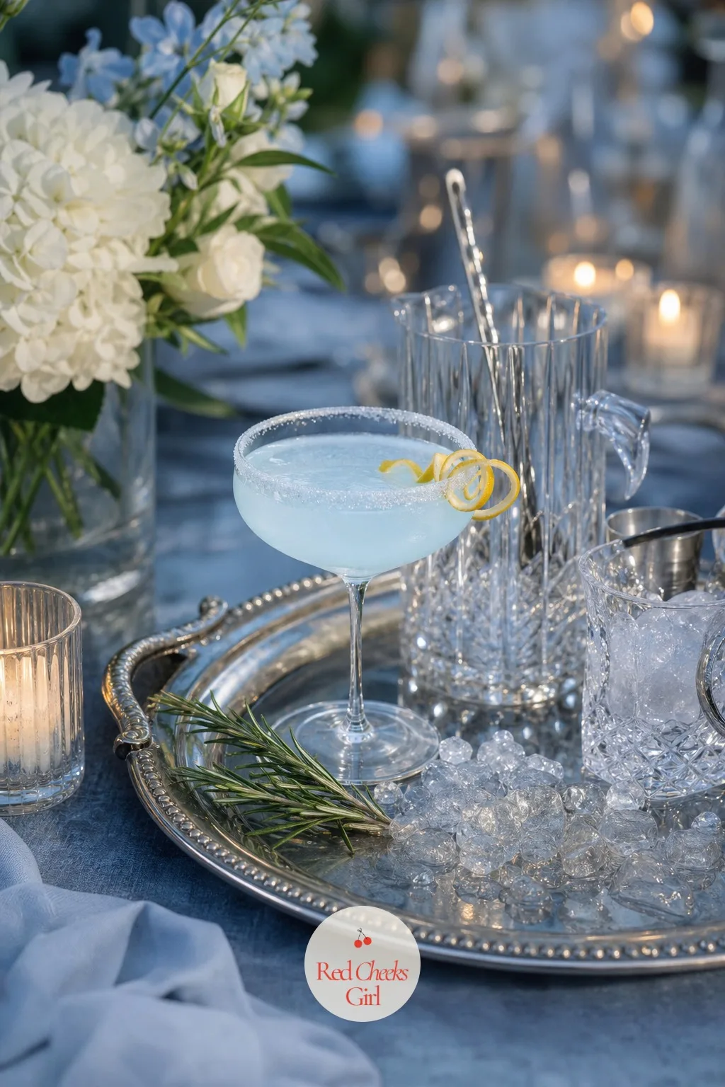 The Signature Cocktail — An open bar with no signature drink is a missed chance to put the palette in a guest's hand. Ice blue wedding theme