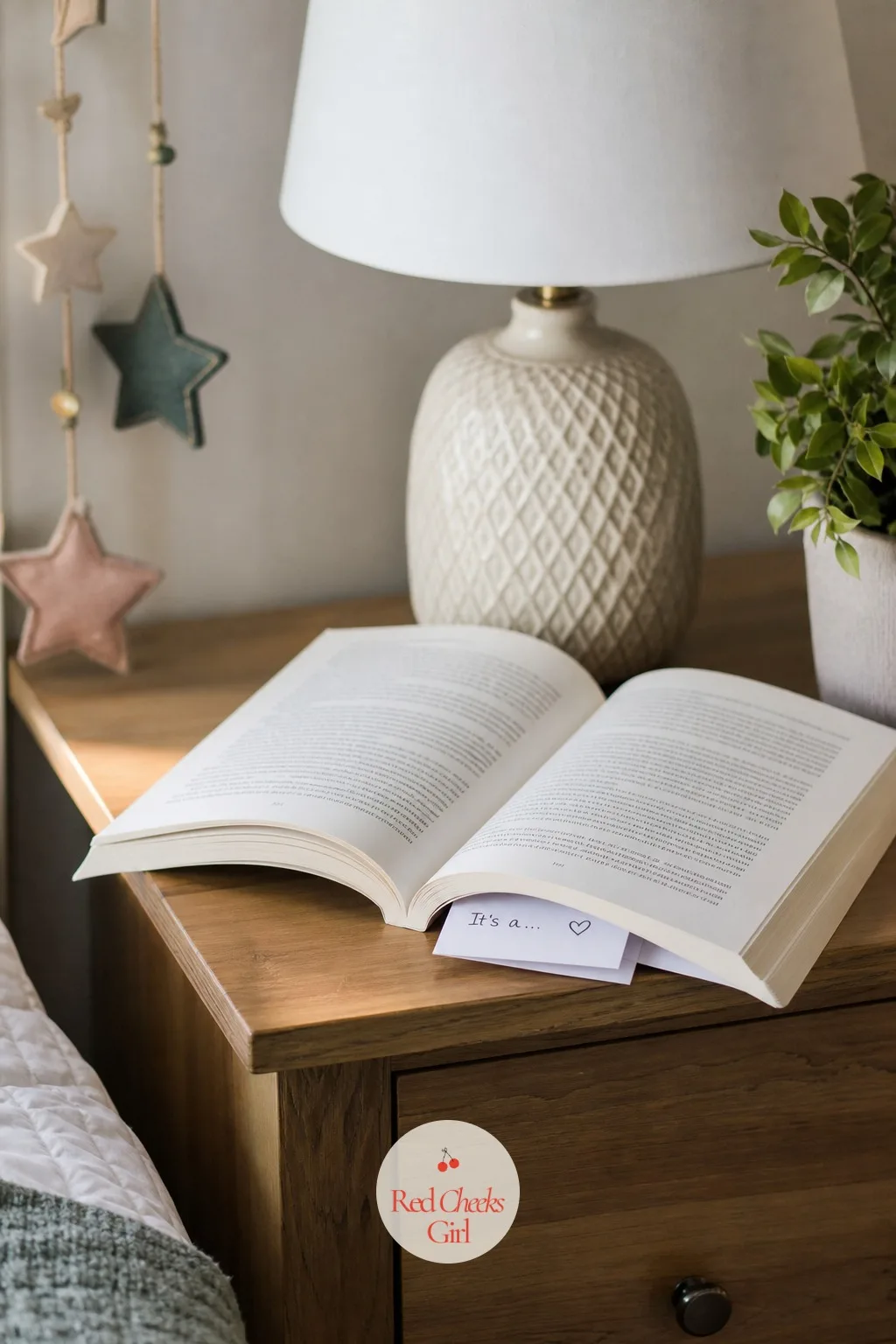 A Note Folded Inside A Favorite Book — A small handwritten note, folded twice, tucked into a favorite novel or a book you have been reading together, left open