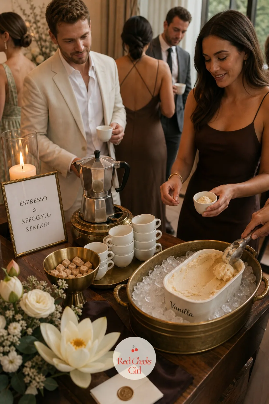 Espresso and Affogato Station — Tiramisu is an Italian dessert, so the drink beside it should be too. Intimate wedding ideas
