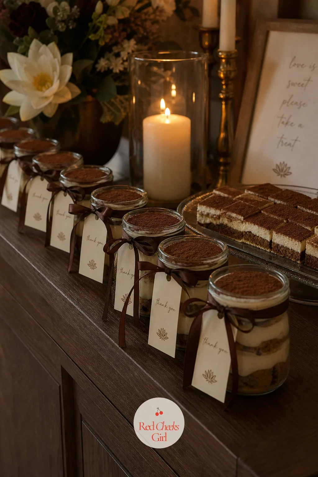 A Little Jar of Tiramisu to Take Home — If the giant tray disappears too fast, a small jar of the same tiramisu waiting at each place by the end of the night