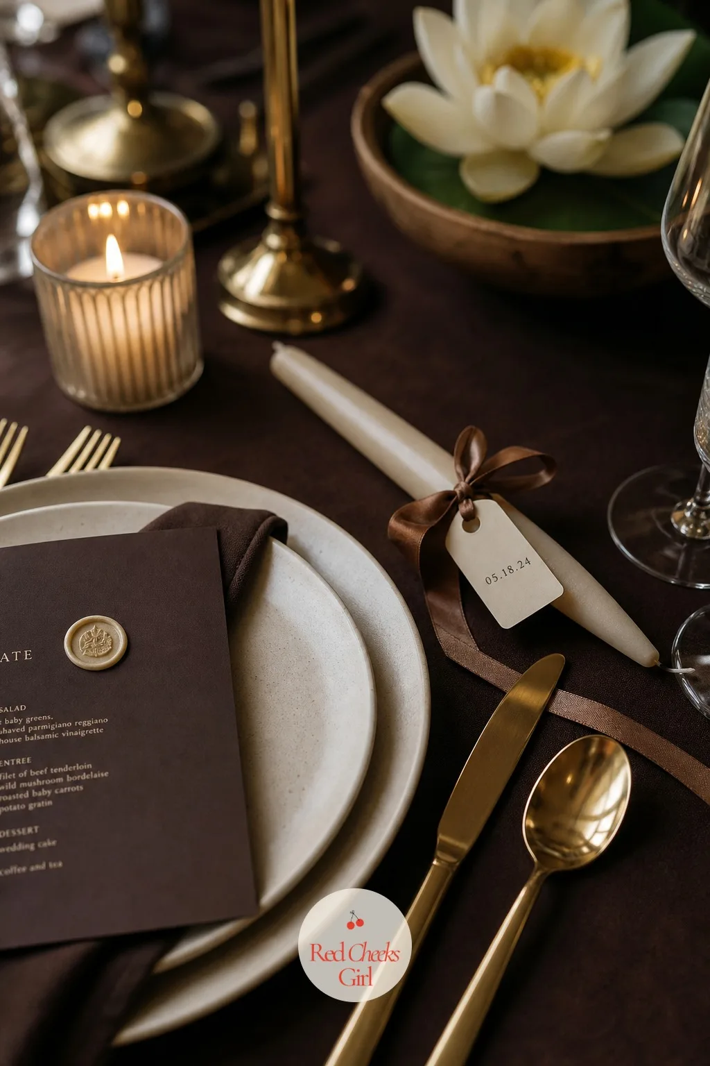 A Taper Candle to Take Home — The table glows with taper candles all night, so sending one home with each guest lets that same light keep burning in their own