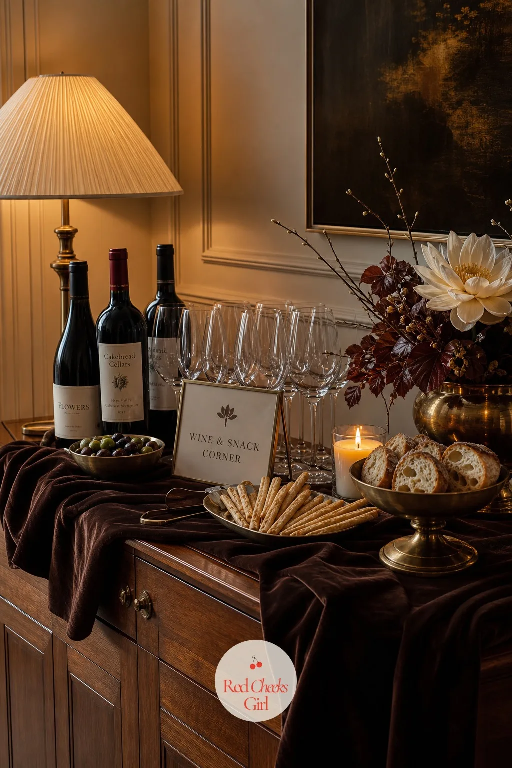 Wine and Snack Corner — Twenty guests do not need a full bar with a line forming at it. Intimate wedding ideas