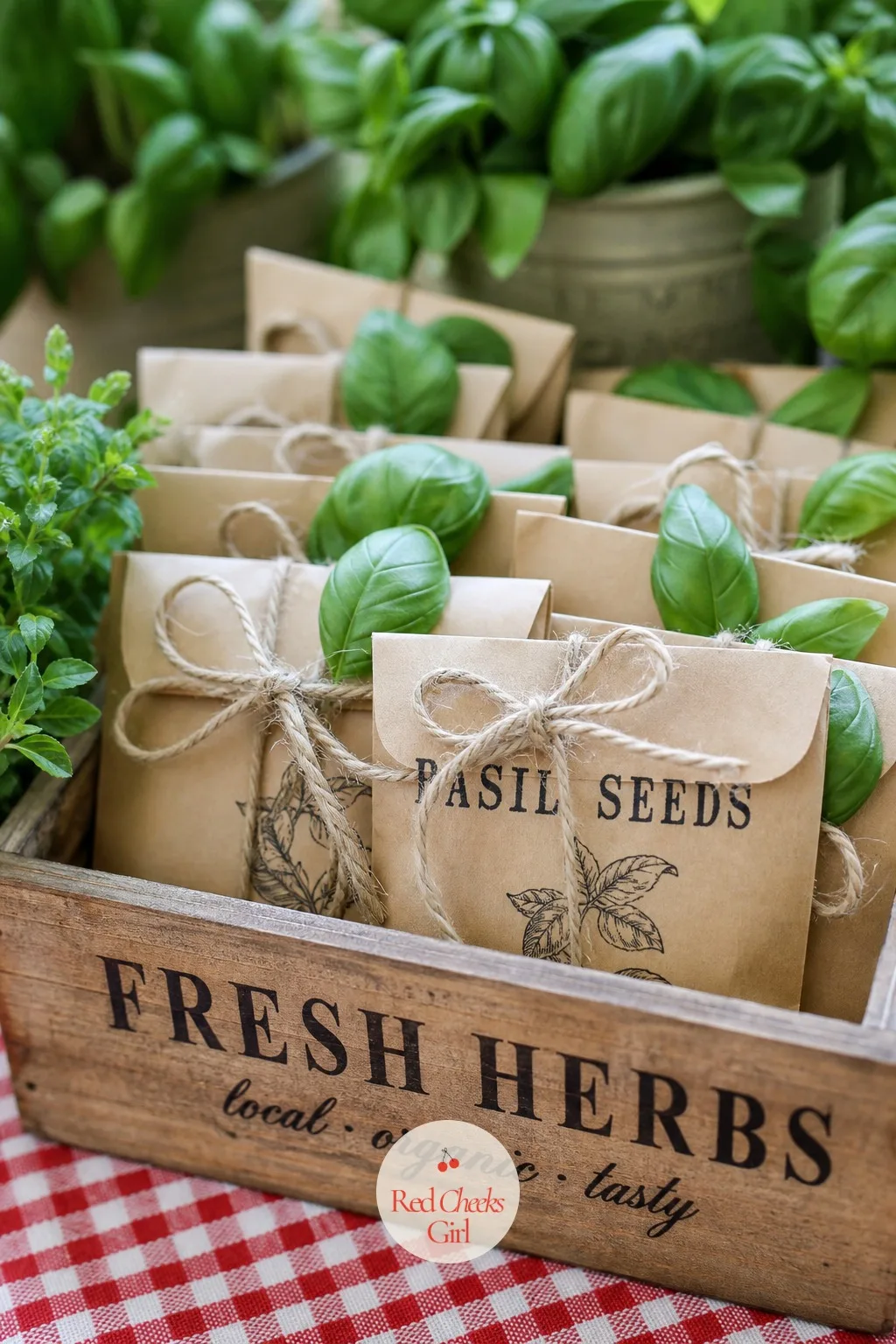 Basil Seed Packets Tied with Twine — A favor that keeps going after the party, which is more than most centerpieces can say. Italian birthday party ideas