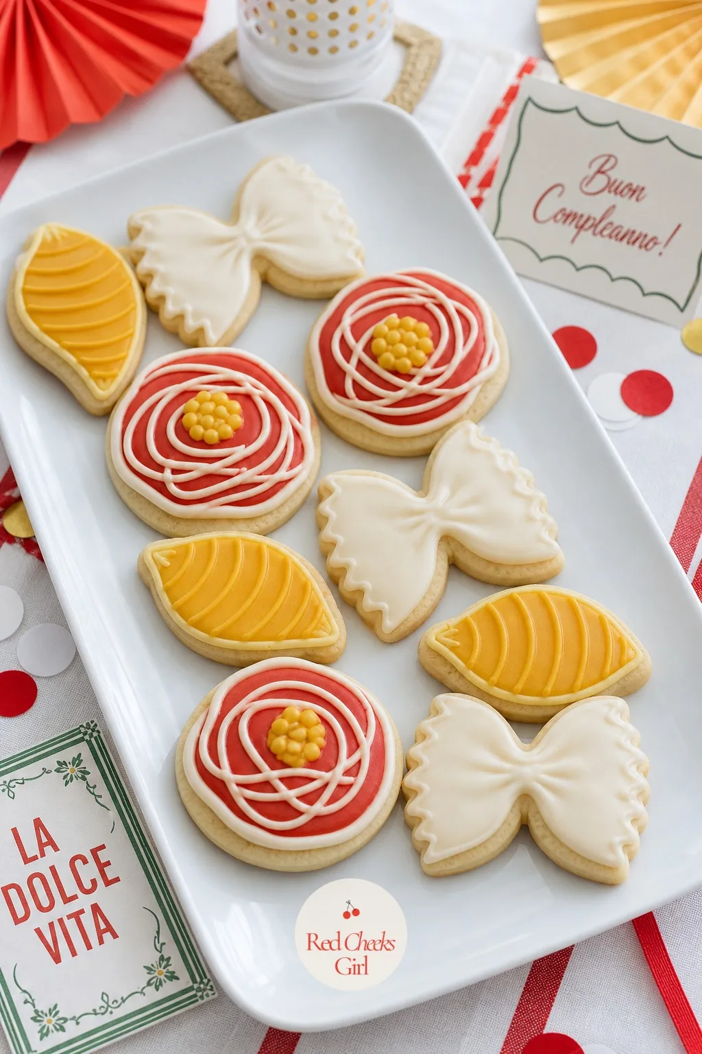 Pasta-Shaped Sugar Cookies — The one dessert that gets photographed before it gets eaten. Italian birthday party ideas