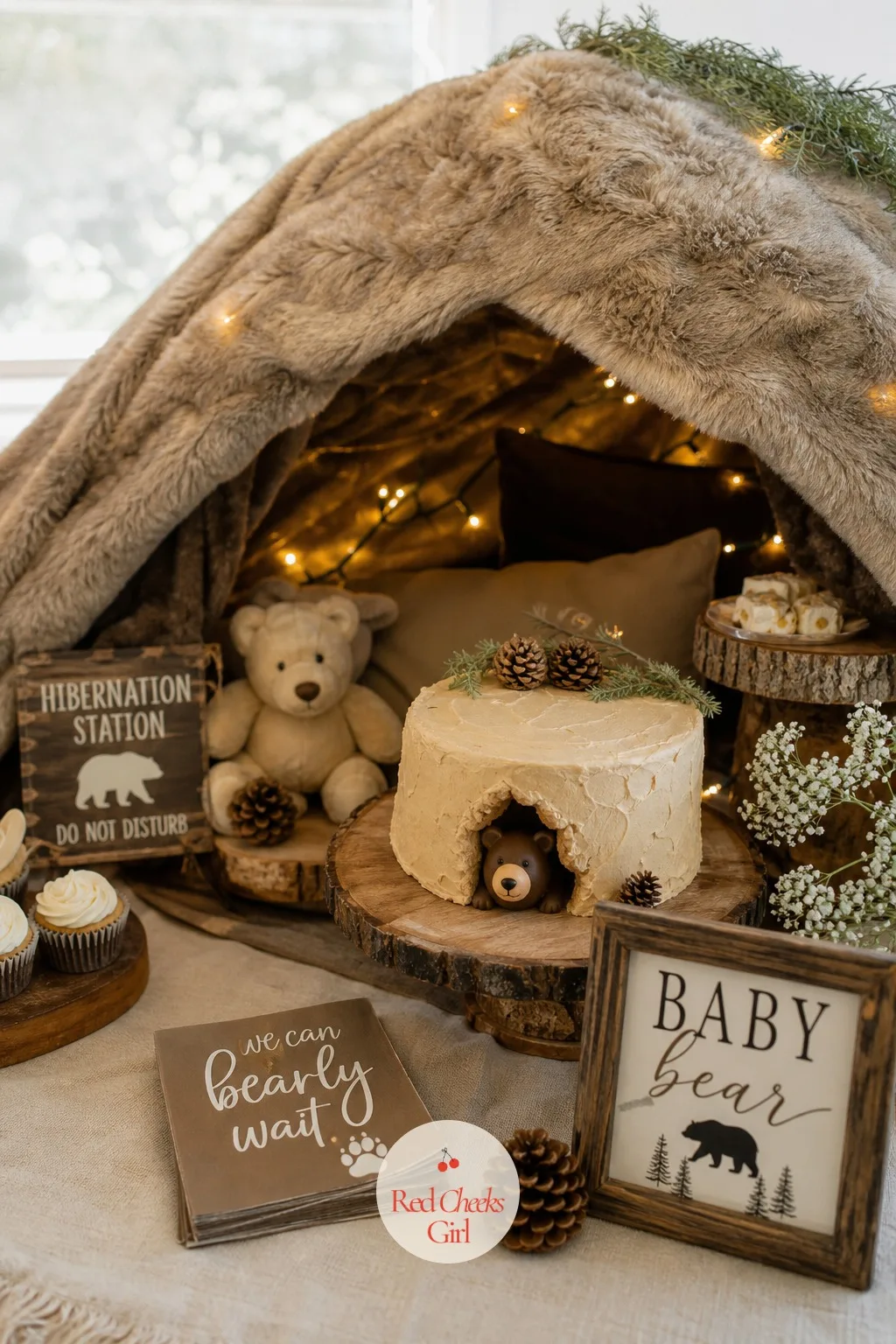 Hibernation Bear Den — Den does the work here, not bear: think cave rather than cartoon. January baby shower themes