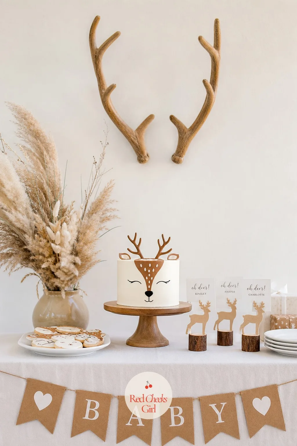 Oh Deer — A deer theme lives or dies on the antlers looking like antlers and not like a hat rack. January baby shower themes