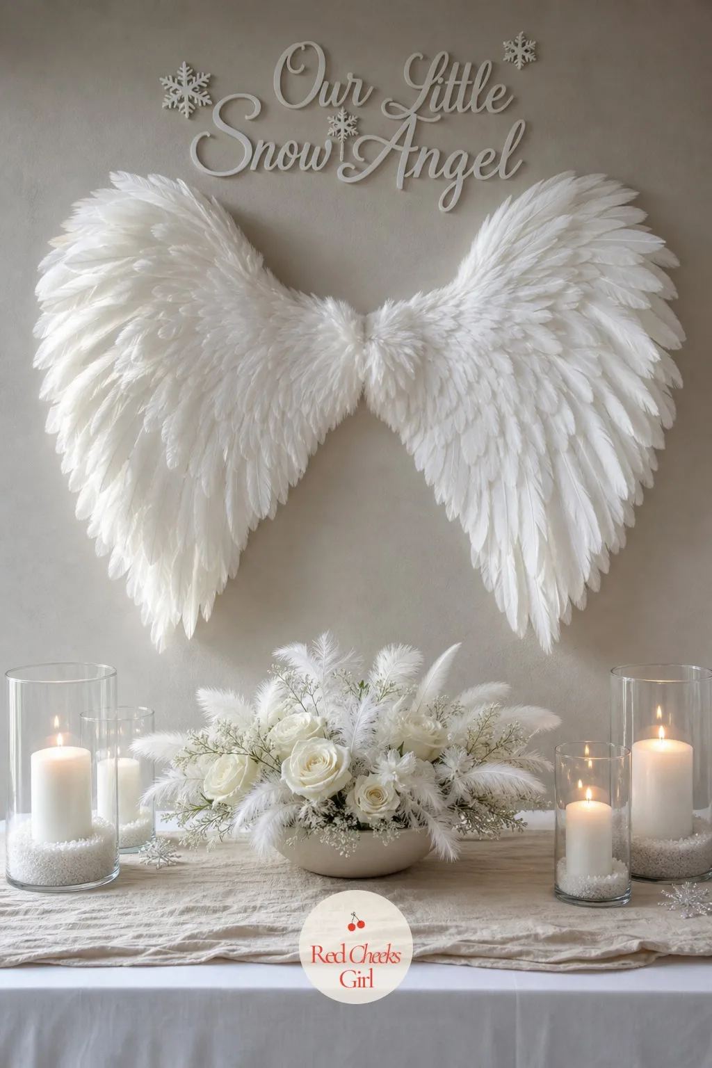 Our Little Snow Angel — This one leans soft rather than icy: think feathers, not glitter. January baby shower themes