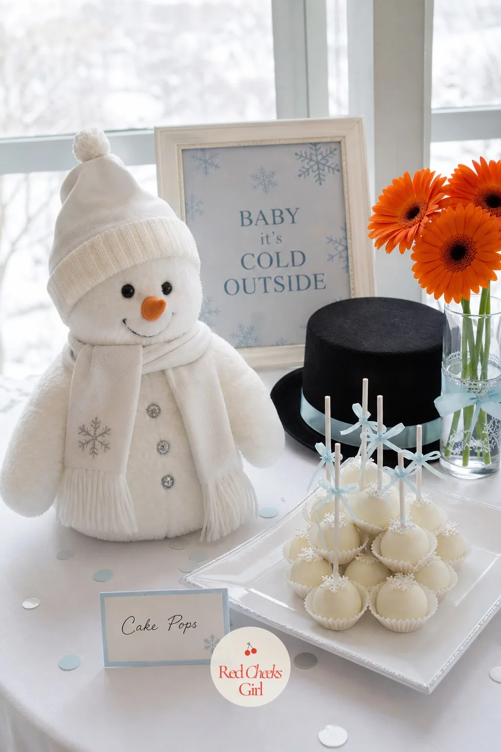 Snow Cute Snowman — A snowman theme risks looking like a school art project, so keep the palette down to three things: coal black, carrot orange and plain
