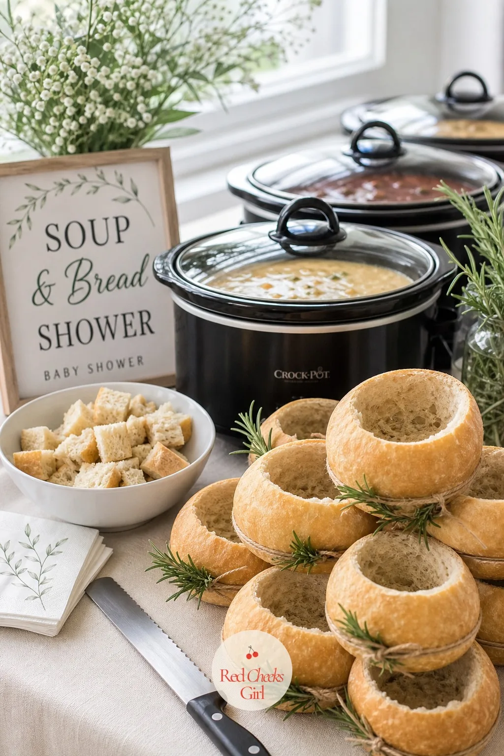 Soup and Bread Shower — January appetites want something that is not cake, and this theme says so outright. January baby shower themes