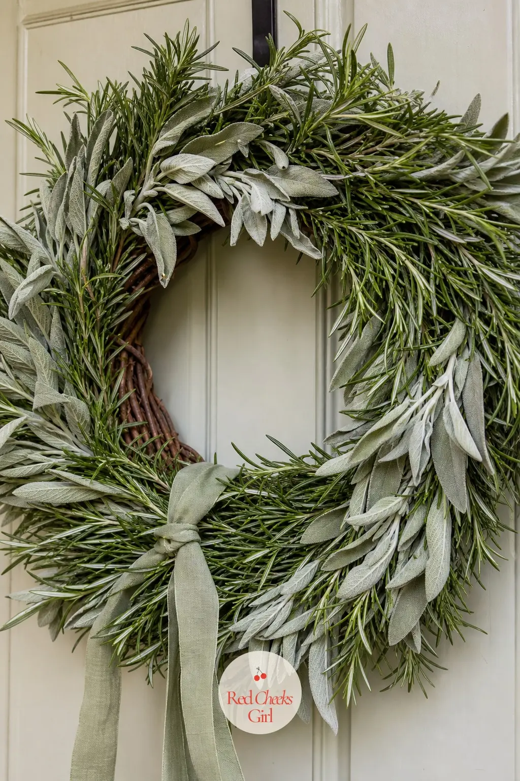 The Rosemary and Silver Sage Wreath for the Kitchen Door — Rosemary holds its needles longer than almost any other fresh herb, and bundled with dried silver