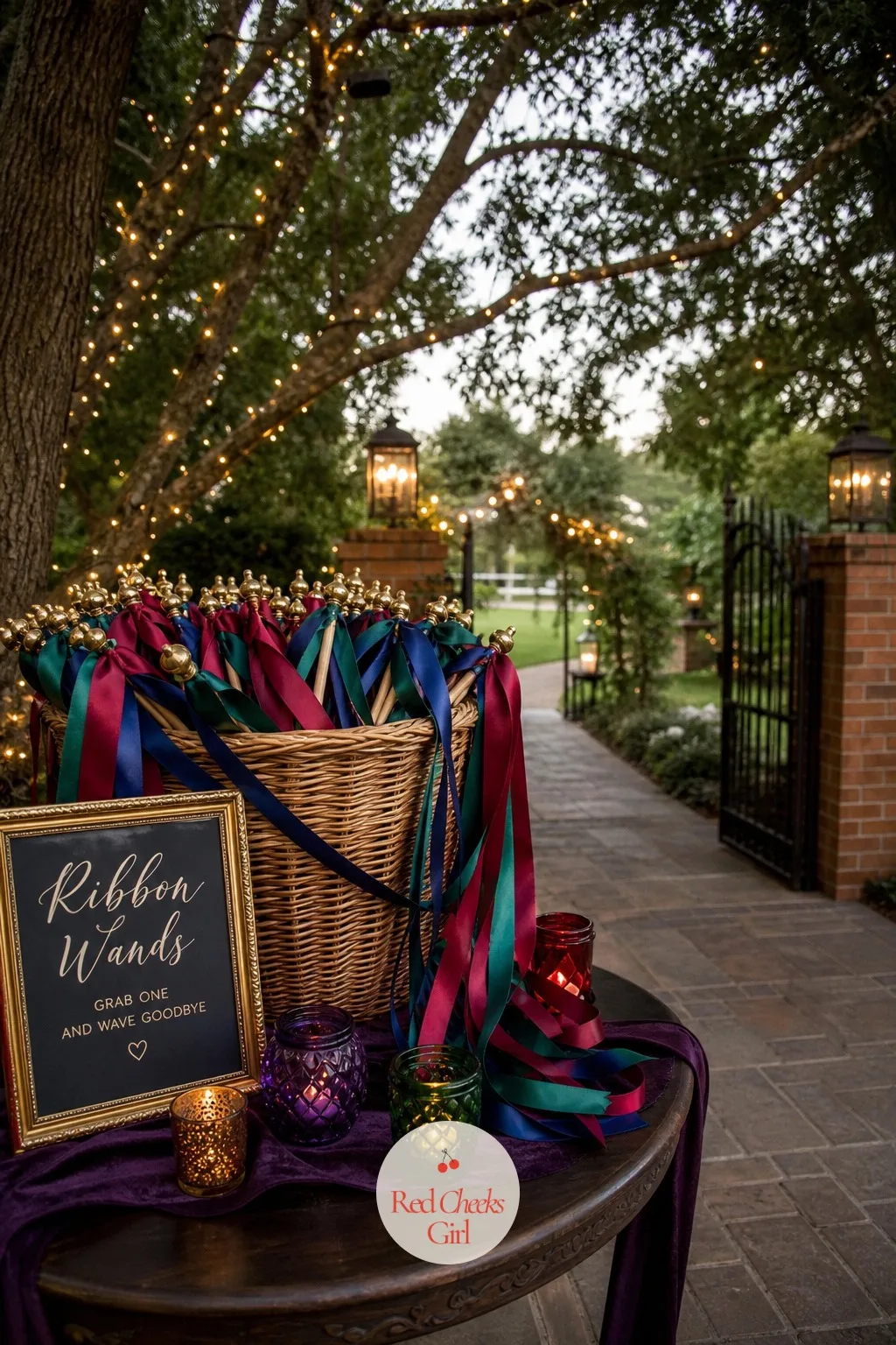 A Jewel Tone Ribbon Wand Send-Off — Rice gets banned at most venues now, and confetti leaves a mess somebody still has to sweep. Jewel tone wedding decor