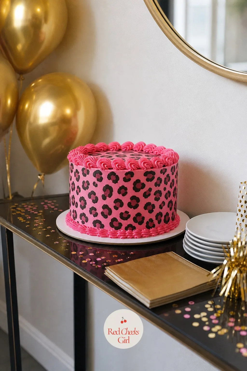 Leopard-Print Piping Cake In Brown And Hot Pink — Leopard print on a cake sounds like a step too far until it sits next to everything else at a party that has
