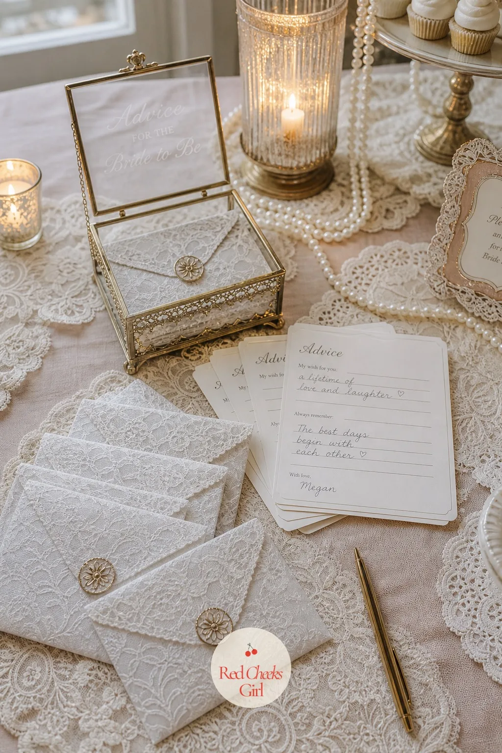Advice in a Lace Envelope — The quiet activity matters as much as the loud one. Lace bridal shower theme