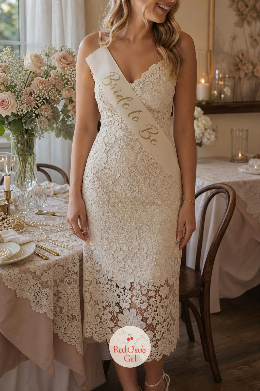 Bride's Lace Dress or Robe — She already knows she wants to feel like the night before the wedding day, just gentler. Lace bridal shower theme