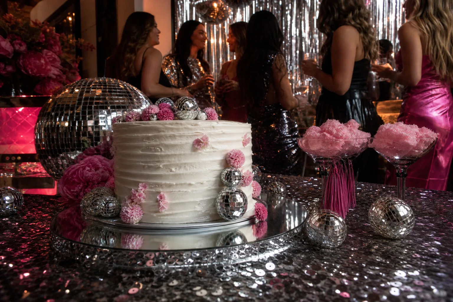 15 Last Disco Bachelorette Party Ideas With Mirror Balls and Silver Fringe