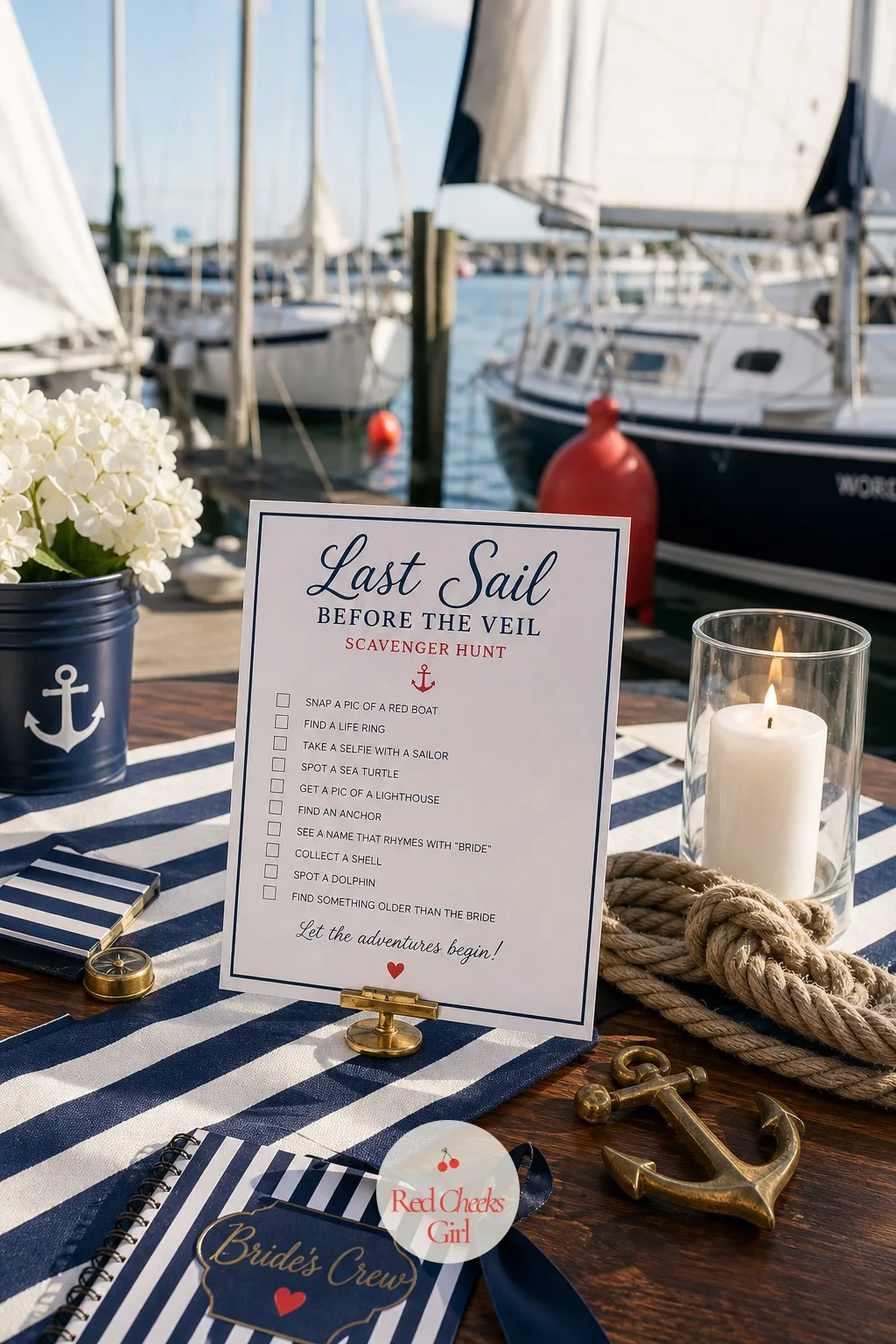 A Dockside Scavenger Hunt — If the boat stops anywhere along the way, a short scavenger hunt turns a break into an activity instead of just idle time. Last