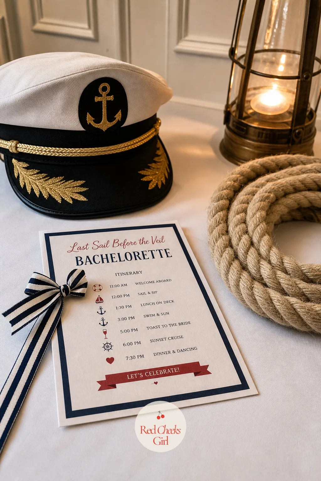 The Itinerary Card — The last thing anyone needs is a single card telling them where to be and when, which is exactly why it comes last here too. Last sail