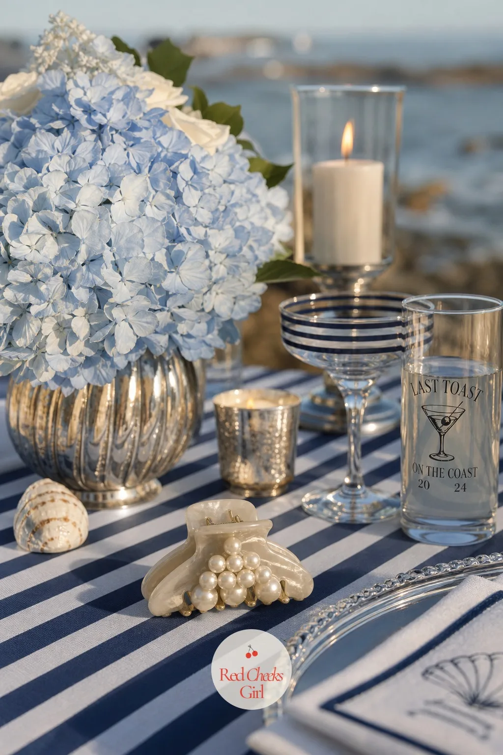 The Pearl Hair Clips — Beach hair rarely cooperates with a styled blowout, and this theme does not ask it to. Last toast on the coast bachelorette