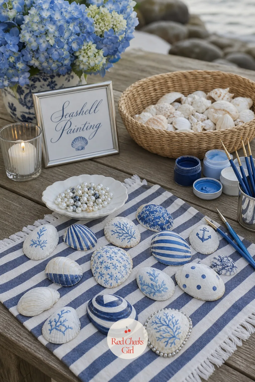The Seashell Painting Table — For the stretch of afternoon when everyone wants to sit and talk rather than compete at anything, a small craft table gives hands