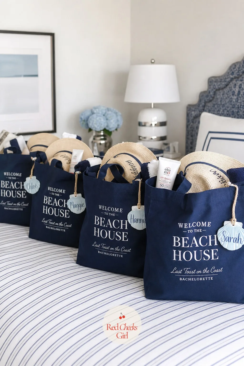 The Welcome Bags for the Beach House — The first thing a guest sees in her room sets the tone for the whole weekend before she has even unpacked. Last toast on
