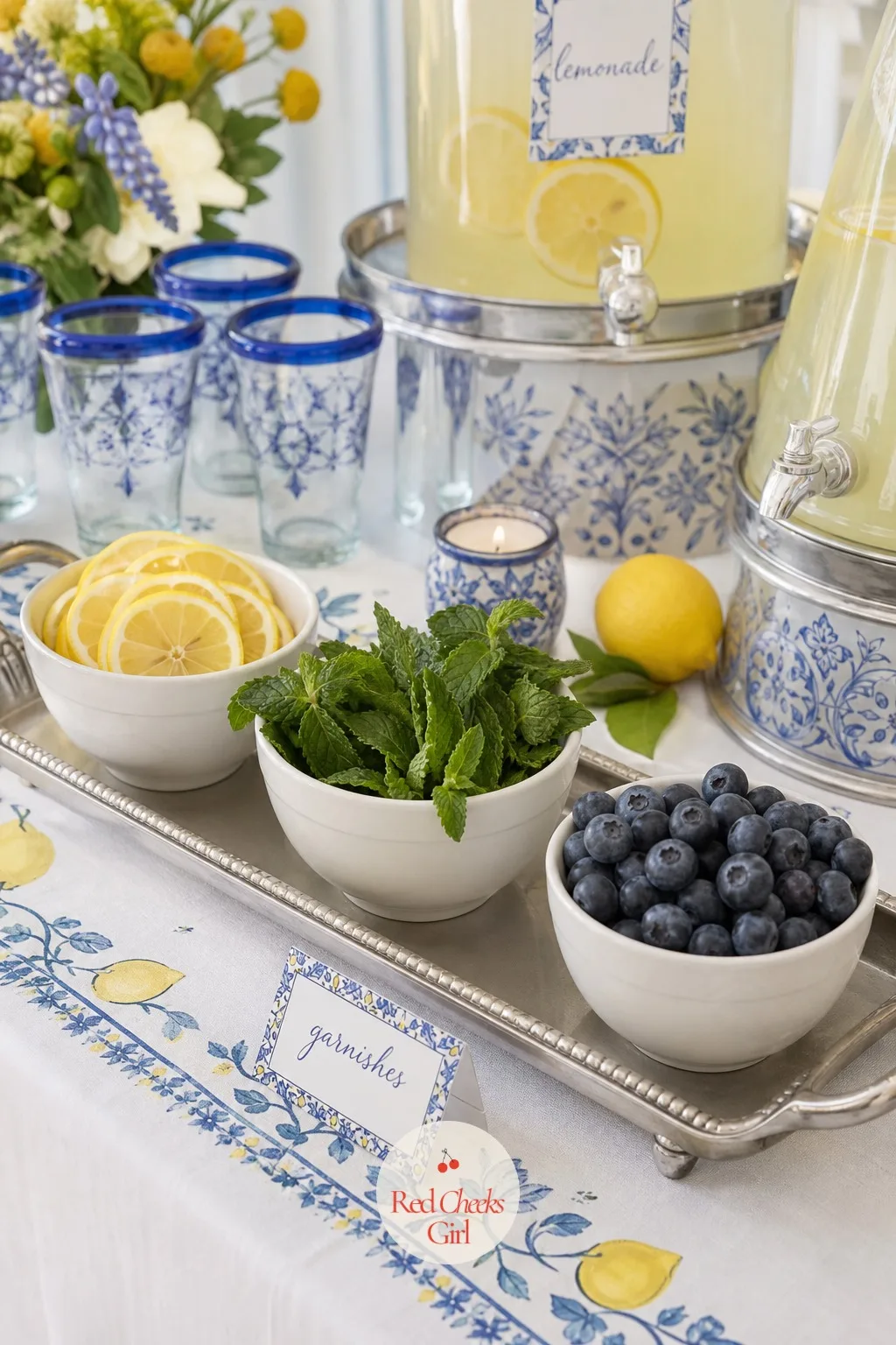 Fresh Herb and Citrus Garnish Tray — A drink only looks finished once a guest can garnish it herself, and a small tray beside the bar makes that part of the